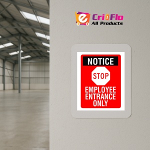 Indicator Sign notice stop employee entrance only, Sticker autocolant - Img 4