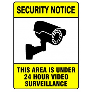 Indicator Sign security notice this area is under 24 hour video surveillance, Sticker autocolant