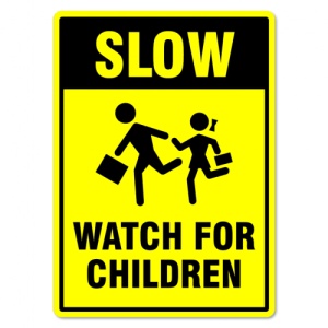 Indicator Sign slow watch for children, Sticker autocolant