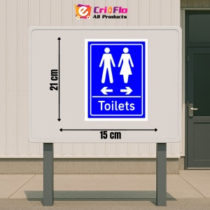 Indicator Sign Toilets Arrows Men Left Women Right, Sticker autocolant - Img 2