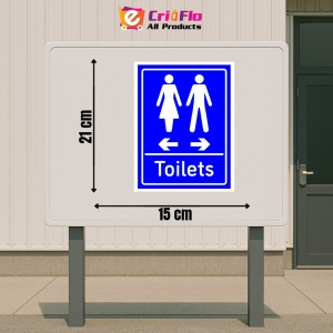 Indicator Sign Toilets Arrows Women Left Men Right, Sticker autocolant - Img 2