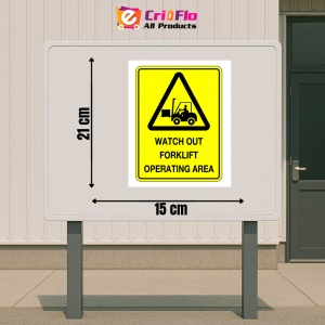 Indicator Signs watch out forklift operating area, Sticker autocolant - Img 2