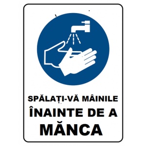 Indicator Spalati-va mainile inainte de a manca, Sticker autocolant