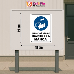 Indicator Spalati-va mainile inainte de a manca, Sticker autocolant - Img 2