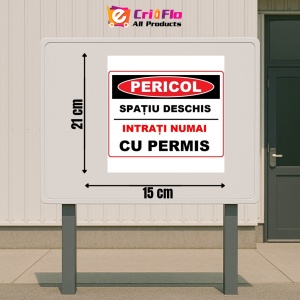Indicator Spatiu deschis intrare numai cu permis, Sticker autocolant - Img 2