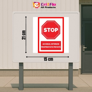 Indicator Stop accesul interzis proprietate privata, Sticker autocolant - Img 2