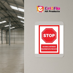 Indicator Stop accesul interzis proprietate privata, Sticker autocolant - Img 4