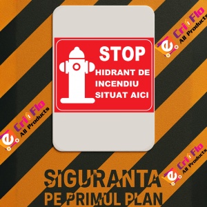 Indicator Stop hidrant de incendiu situat aici, Sticker autocolant - Img 3