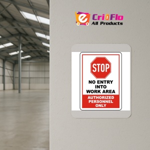 Indicator Stop No Entry Into Work Area Sign, Sticker autocolant - Img 4