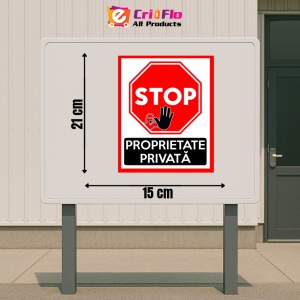 Indicator Stop proprietate privata, Sticker autocolant - Img 2