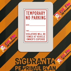 Indicator Temporary No Parking Violators Will Be Towed Sign, Sticker autocolant - Img 3