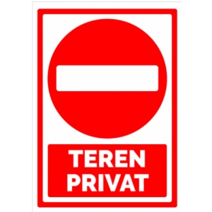 Indicator Teren privat, Sticker autocolant