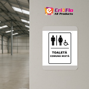 Indicator Toaleta comuna mixta, Sticker autocolant - Img 4