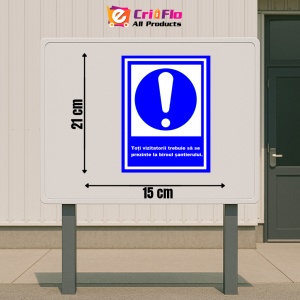 Indicator Toti vizitatori trebuie sa se prezinte la biroul santierului, Sticker autocolant - Img 2