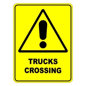 Indicator Trucks Crossing Safety Sign, Sticker autocolant