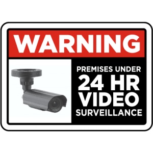Indicator Under 24Hr Video Surveillance Sign, Sticker autocolant