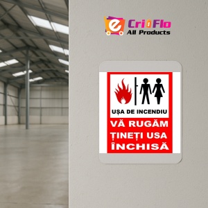 Indicator Usa de incendiu va rugam tineti usa inchisa, Sticker autocolant - Img 4