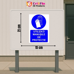 Indicator Utilizati manusile de protectie indicator de obligativitate, Sticker autocolant - Img 2