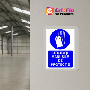Indicator Utilizati manusile de protectie indicator de obligativitate, Sticker autocolant - Img 4