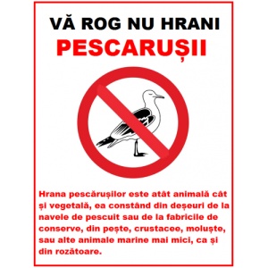 Indicator Va rog nu hrani pescarusii, Sticker autocolant