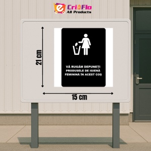 Indicator Va rugam dispuneti produsele de igiena feminine in cos, Sticker autocolant - Img 2