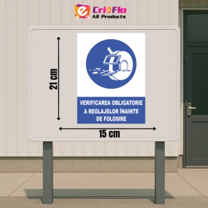 Indicator Verificarea obligatorie a reglajelor inainte de folosire, Sticker autocolant - Img 2