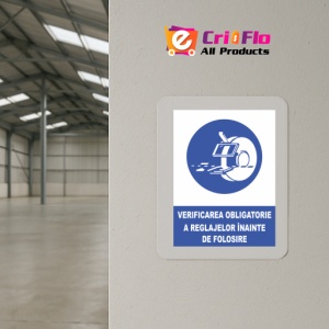 Indicator Verificarea obligatorie a reglajelor inainte de folosire, Sticker autocolant - Img 4