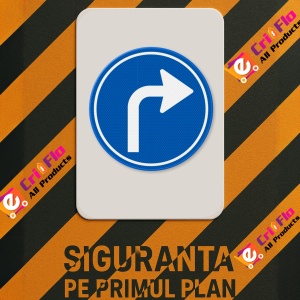 Indicator Virati obligatoriu la dreapta, Sticker autocolant - Img 3