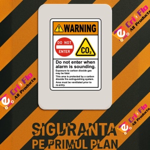 Indicator Warning CO2 Do Not Enter When Alarm Sounds Sign, Sticker autocolant - Img 3
