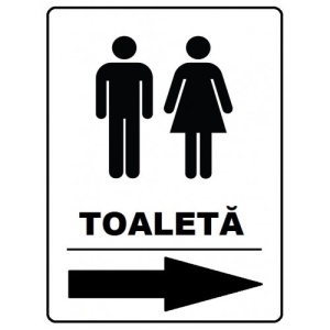 Indicator Wc pentru toaleta cu sageata spre dreapta, Sticker autocolant