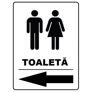 Indicator Wc pentru toaleta cu sageata spre stanga, Sticker autocolant