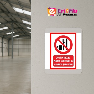 Indicator Zona interzisa pentru consumul de alimente si bauturi, Sticker autocolant - Img 4