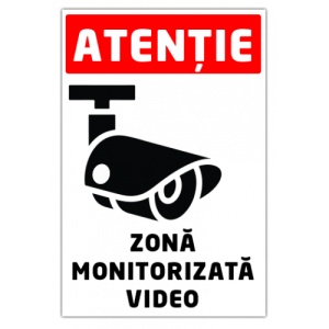 Indicator Zone monitorizate video, Sticker autocolant