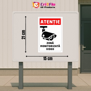 Indicator Zone monitorizate video, Sticker autocolant - Img 2