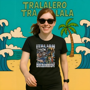Italian Brainrot 3 ** Tricou Tralalero Tralala Copii | Dama | Barbat - Img 11