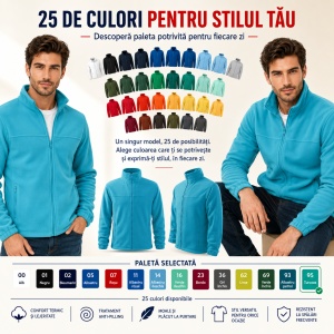 Jachetă Polar Fleece tip Bluză Hanorac Bărbați Călduroasă cu Fermoar Malfini Rimeck 501 – 280 g/m² - Img 7