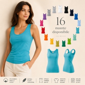 Maiou damă Malfini Triumph 136, top casual / tricou fără mâneci, 95% bumbac, XS–2XL, 16 culori - Img 9