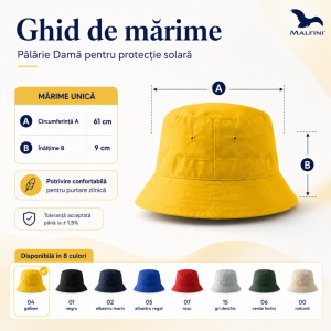 Pălărie Damă Malfini Classic pentru Protecție Solară, 100% Bumbac, 8 Culori, Mărime Unică - Img 5