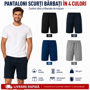 Pantaloni Scurți Bărbați Casual, Lejeri din Bumbac cu Talie Elastică – Comfy 611 - Img 10