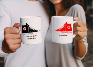 Set 2 cani albe personalizate pentru cupluri Mi-am gasit in sfarsit... Perechea - Img 3