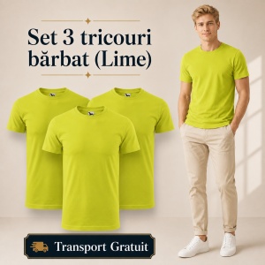 Set 3 Tricouri Bărbat Malfini, 100% Bumbac, 160 g/m², 48 Nuanțe, Mărimi XS–5XL, Transport Gratuit - Img 33