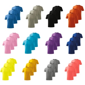 Set 3 tricouri copii rosii albastre albe negre violet mov turcoaz gri coral galbene