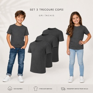 Set 3 tricouri copii din bumbac | 20 de culori - Img 22