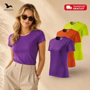 Set 3 Tricouri Damă 100% Bumbac – Casual Clasic, Violet, Portocaliu și Lime | Transport Gratuit
