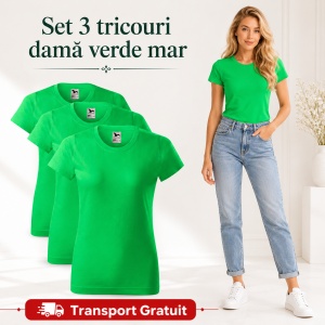 Set 3 tricouri damă, bumbac 100% | 35 de culori disponibile - 134 - Img 48