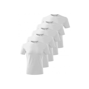 Set  5 tricouri albe barbat simple bumbac 100%