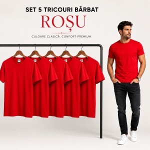 Set 5 tricouri bărbat Malfini Basic Clasic, 100% bumbac, regular fit, 48 culori, mărimi XS–5XL - Img 44