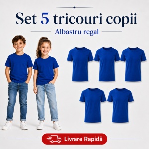 Set 5 tricouri copii din bumbac 100% – fete și băieți, 33 nuanțe disponibile - Img 15