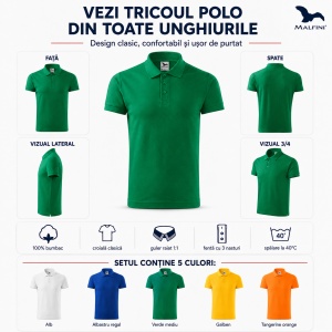 Set 5 tricouri POLO pentru barbati,100% Bumbac, 215 - Img 3