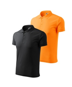 Set doua tricouri polo pentru barbati de culoare negru si portocaliu